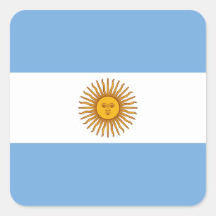 Argentinas (argentinska) Flagga Fyrkantigt Klistermärke