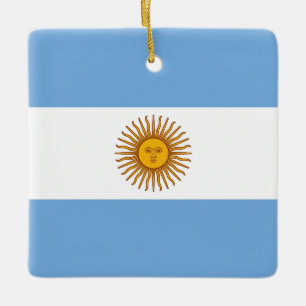 Argentinas (argentinska) Flagga Julgransprydnad Keramik