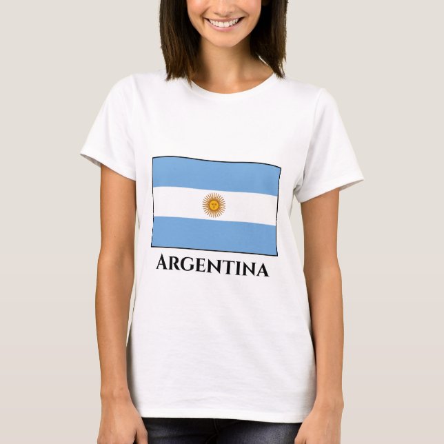 Argentinas (argentinska) Flagga T Shirt (Framsida)