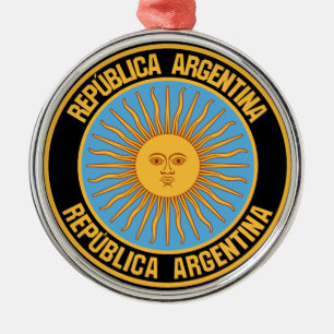Argentinas Emblem Julgransprydnad Metall