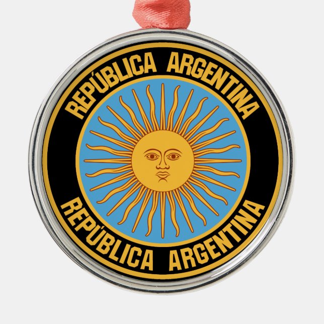 Argentinas Emblem Julgransprydnad Metall (Framsidan)