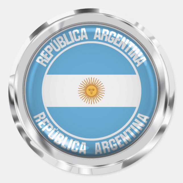 Argentinas Emblem Runt Klistermärke (Framsida)
