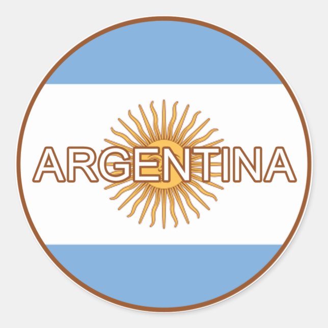 Argentinas Euro Sticker Runt Klistermärke (Framsida)