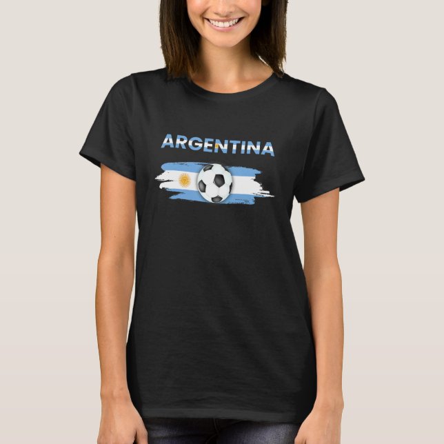 Argentinas Flagga Argentinas fotbollsspelare Fläkt T Shirt (Framsida)