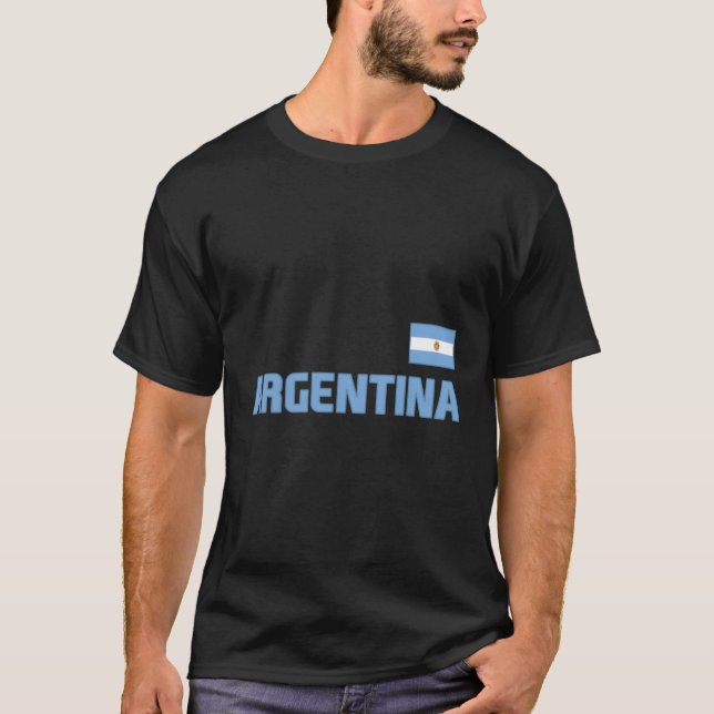 Argentinas Flagga argentinska Pridet Internationel T Shirt (Framsida)