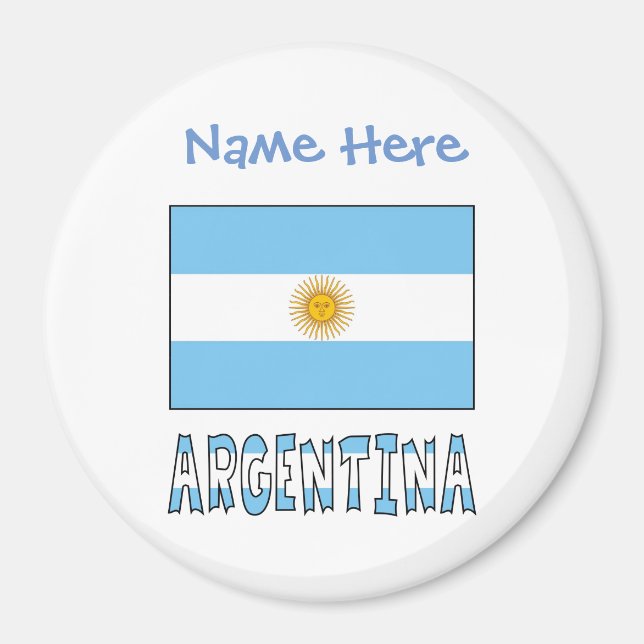 Argentinas Flagga Blue Personalization Magnet (Framsidan)