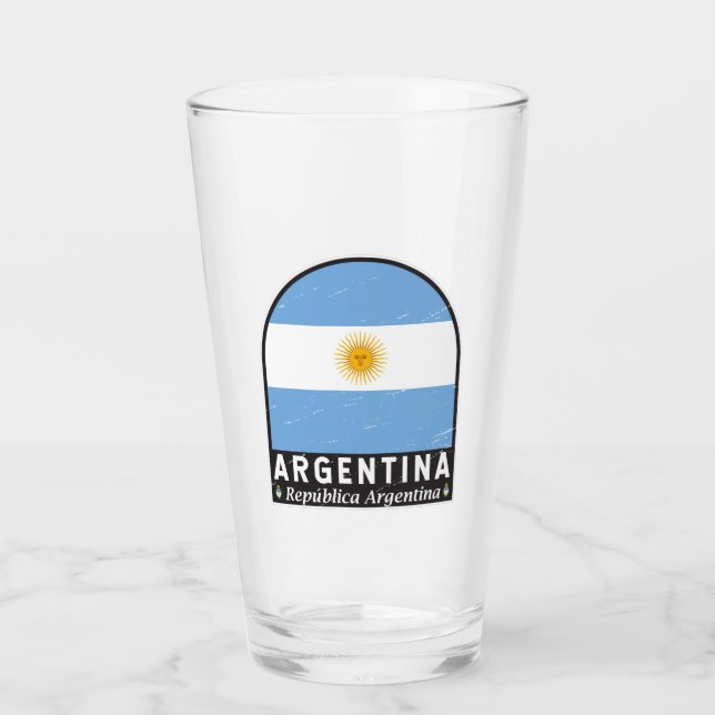 Argentinas Flagga Emblem Distress-Vintage Glaskopp (Framsida)