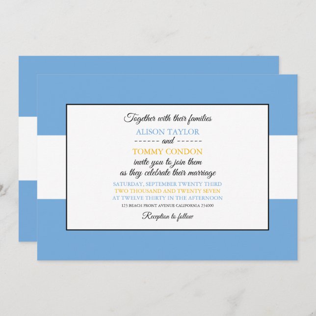 Argentinas Flagga, Flagga, Argentina Bröllop Inbjudningar (Fram/baksida)