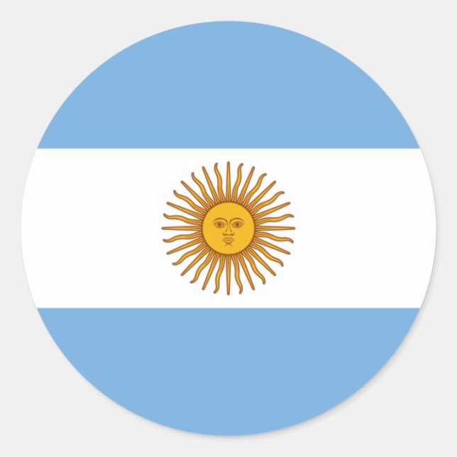 Argentinas Flagga, Flagga i Argentina Runt Klistermärke (Framsida)