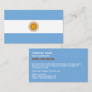 Argentinas Flagga, Flagga i Argentina Visitkort
