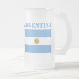 Argentinas Flagga Football Soccer Argentine Blue Frostat Ölglas