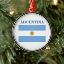Argentinas Flagga Football Soccer Argentine Blue Julgransprydnad Metall