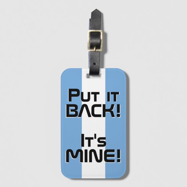 Argentinas Flagga Funny Patriotic Bagagebricka (Framsida vertikal)