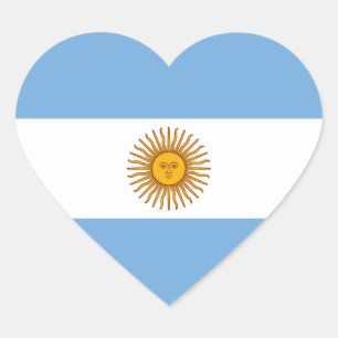 Argentinas Flagga Hjärtformat Klistermärke