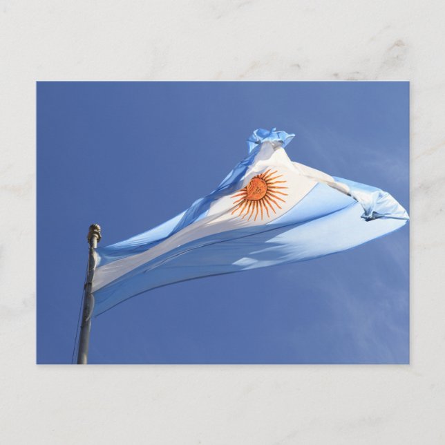 Argentinas Flagga i vykort för vind (Framsida)