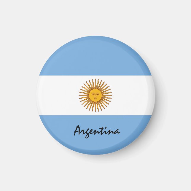 Argentinas flagga och Argentina - resor/sportfanta Magnet (Framsidan)