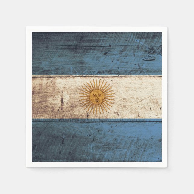 Argentinas Flagga på gammal trägrain Pappersservett (Framsidan)