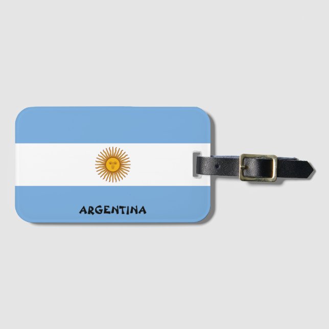 Argentinas Flagga Patriotic Bagagebricka (Framsida horisontal)