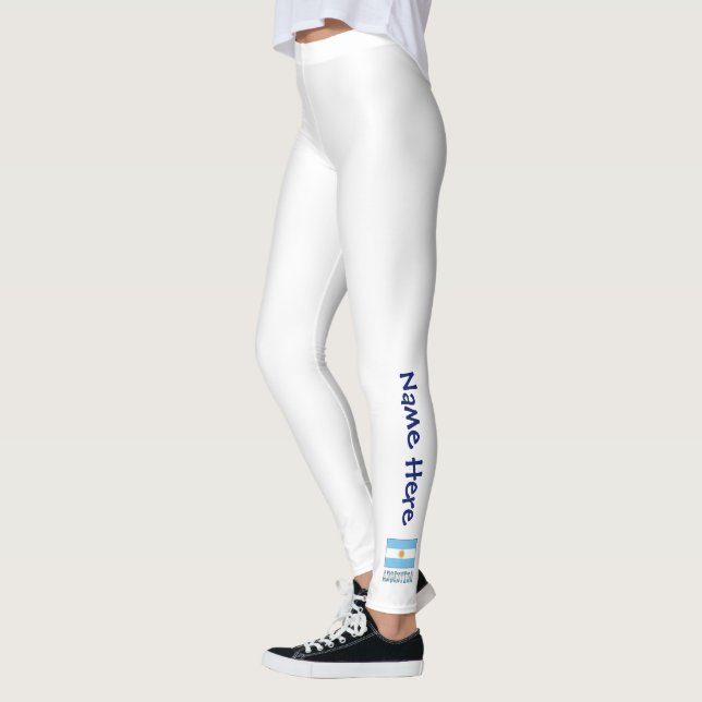 Argentinas Flagga Personlig Text Leggings (Vänster)