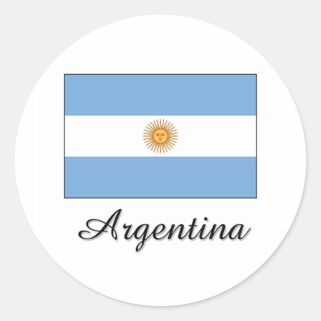 Argentinas Flagga Runt Klistermärke (Framsida)