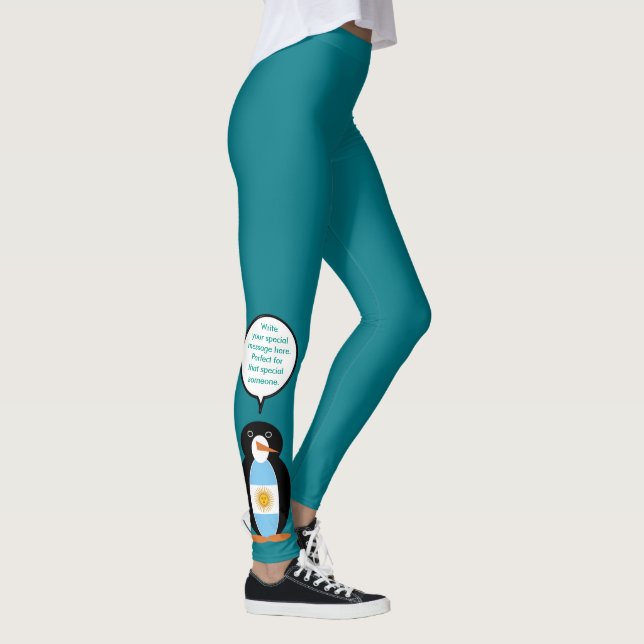 Argentinas Flagga Talking Penguin Personlig Leggings (Höger)