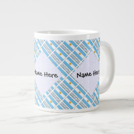 Argentinas Flagga Tiled Personlig Text Jumbo Mugg