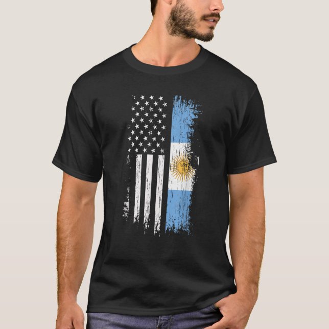 Argentinas Flagga, USA T Shirt (Framsida)