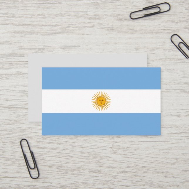 Argentinas flagga visitkort (Fram/Back In Situ)