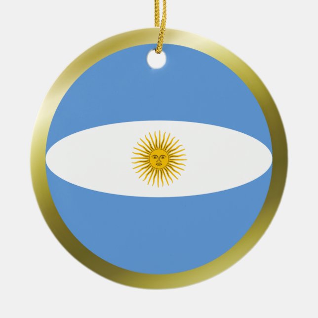 Argentinas flaggprydnad julgransprydnad keramik (Framsidan)