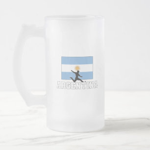 Argentinas fotbollsfotbollsspelare frostat ölglas