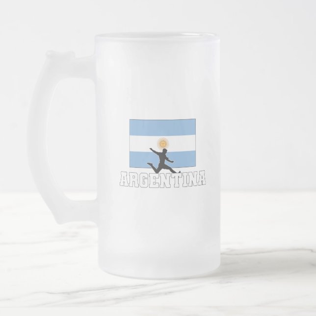 Argentinas fotbollsfotbollsspelare frostat ölglas (Vänster)