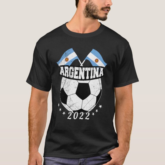 Argentinas fotbollslag För manar&Women Football T Shirt (Framsida)