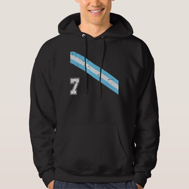 Argentinas fotbollsspelare nummer 7 hoodie (Framsida)