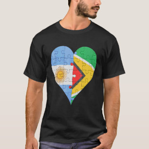 Argentinas Guyanese Flagga Heart T Shirt
