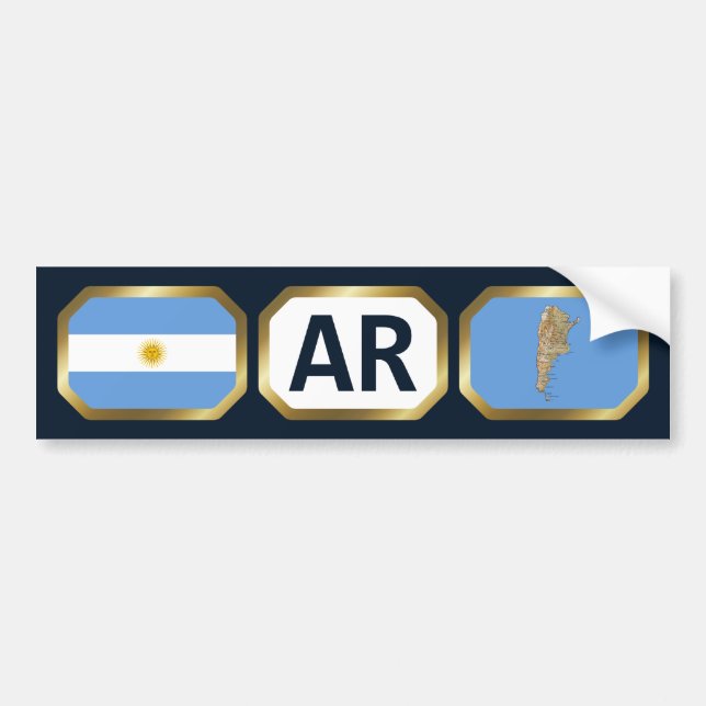 Argentinas Karta-kod, påssnör Bildekal (Framsidan)