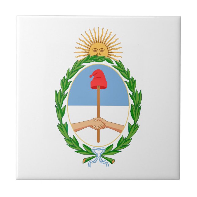 Argentinas landsvapen symbol emblem flagga kakelplatta (Framsidan)
