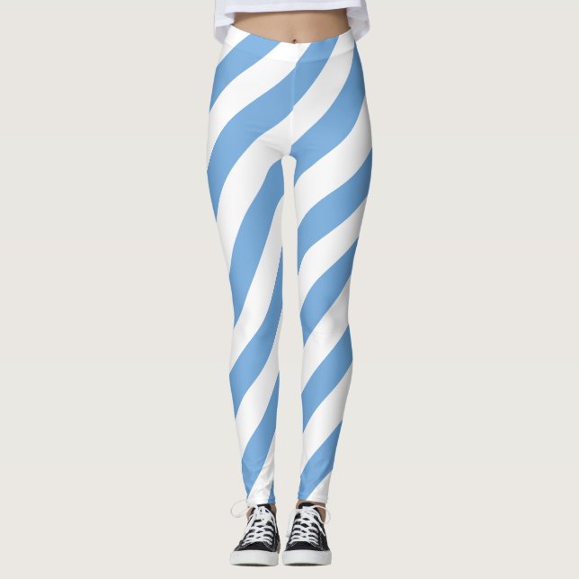 Argentinas nationella Flagga Färg diagonal strimla Leggings (Framsida)