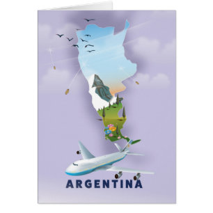 Argentinas reseaffisch Karta Hälsningskort