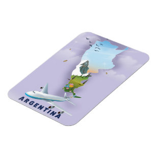 Argentinas reseaffisch Karta Magnet