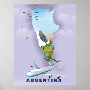 Argentinas reseaffisch Karta Poster