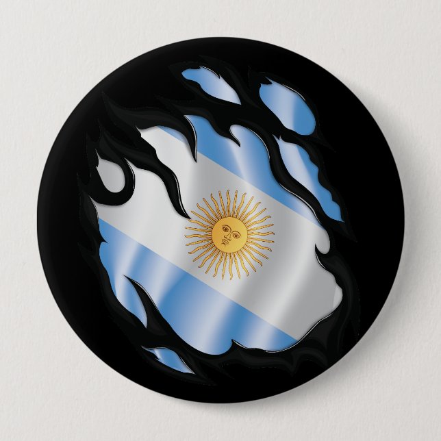 Argentinas rippade Flagga Knapp (Framsida)