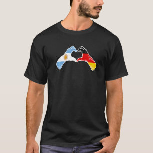 Argentinas Tysklanda Flagga Argentinas Heart P T Shirt