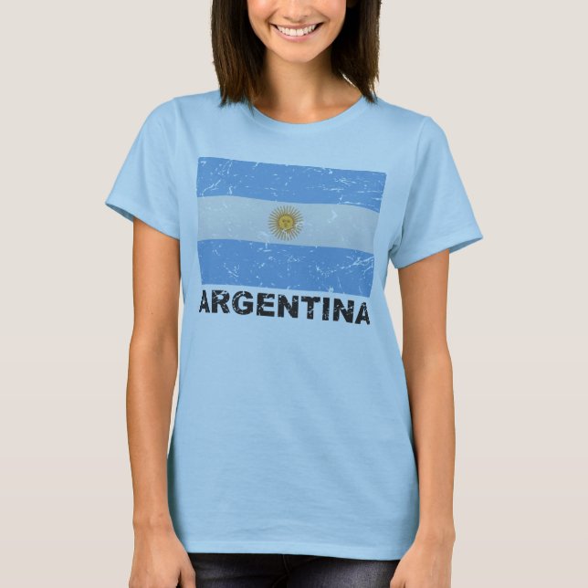 Argentinas Vintage Flagga Tee (Framsida)