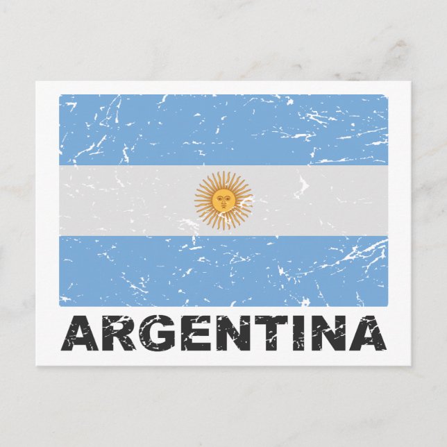 Argentinas Vintage Flagga Vykort (Framsida)