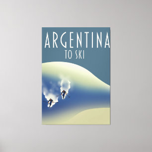 Argentinas Vintage stil skidor poster Canvastryck