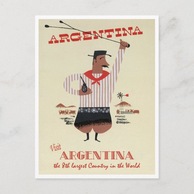 Argentinas vykort Vintage resor (Framsida)
