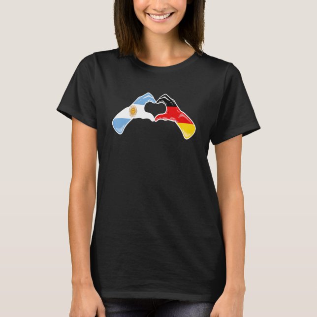 Argentine Germany Flag - Argentinian German Heart T Shirt (Framsida)