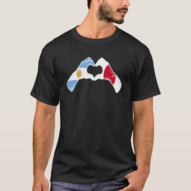 Argentine Japan Flag - Argentinian Japanese Heart_ T Shirt (Framsida)