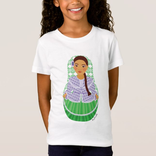 Argentine Matryoshka Girls' T Shirt (Framsida)