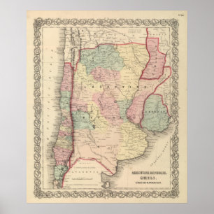 Argentine Republic, Chili, Uruguay och Paraguay Poster